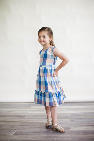 The Chloe Dress in Blue Chex
