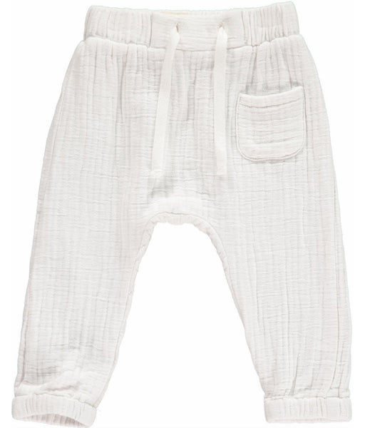 White Gauze Jogger Pants