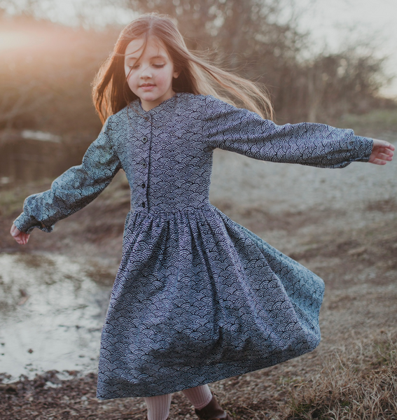 The Sylvia Dress in Seigaiha