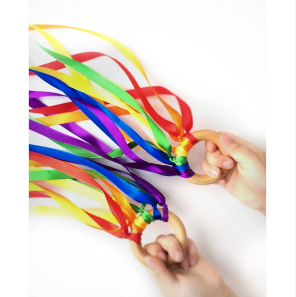 Wood and Ribbon Hand Kites
