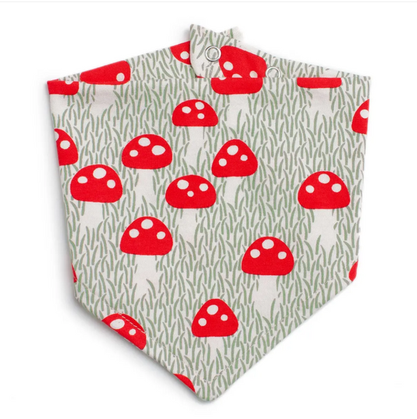Winter Water Factory Mushroom Sage Kerchief Bib