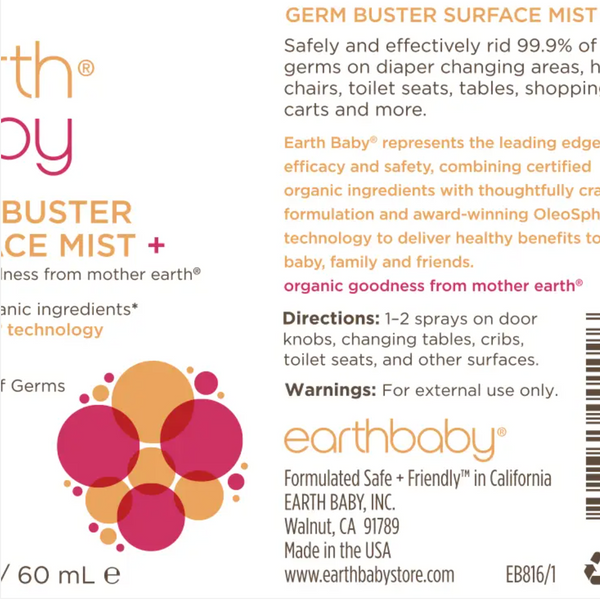 Earth Baby Germ Buster Surface Mist