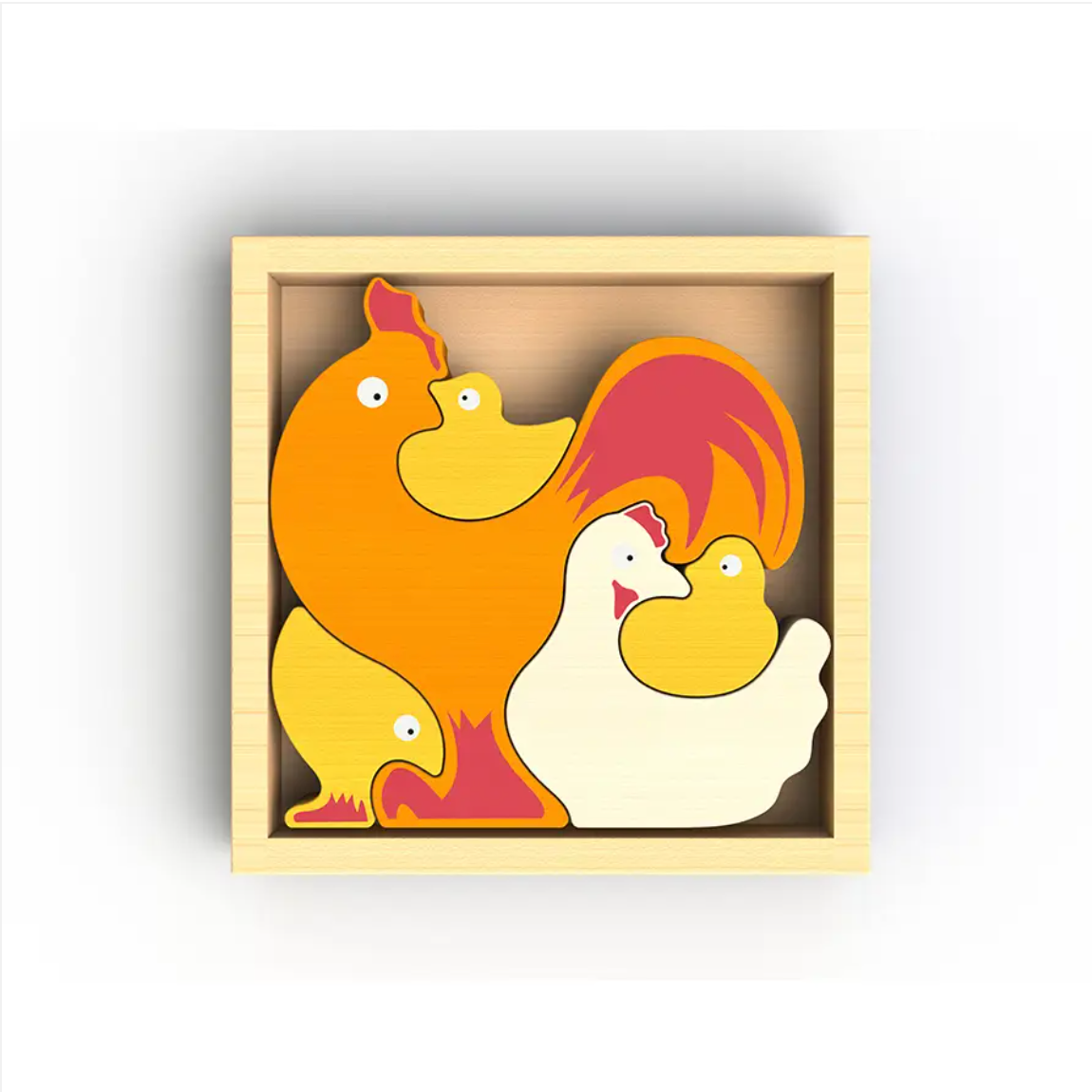 Wooden Chicken Family Puzzle